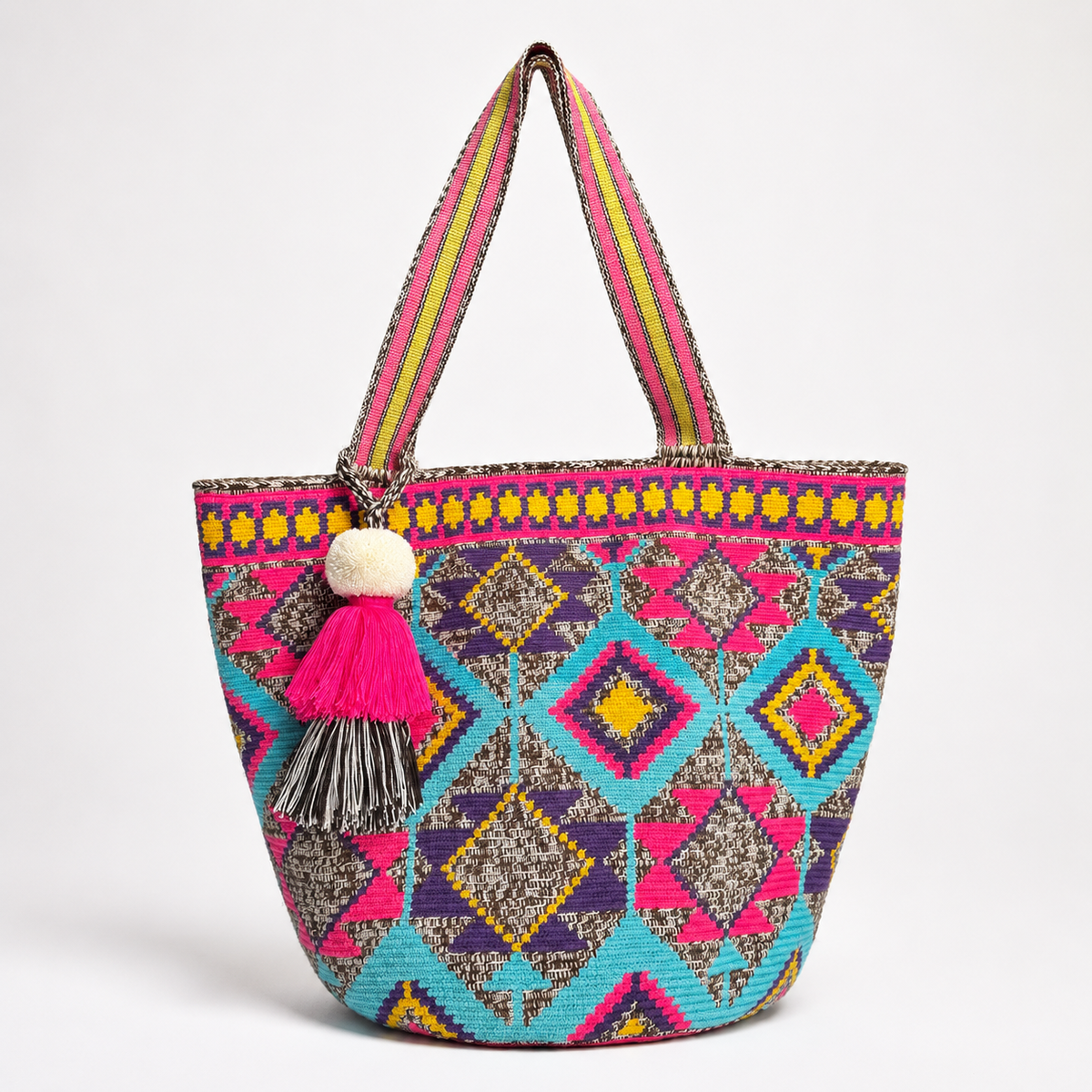 XXL Handmade Wayuu Tote Bag – Large Crochet Shoulder Bag for Women | Artisan Colombian Beach & Everyday Tote