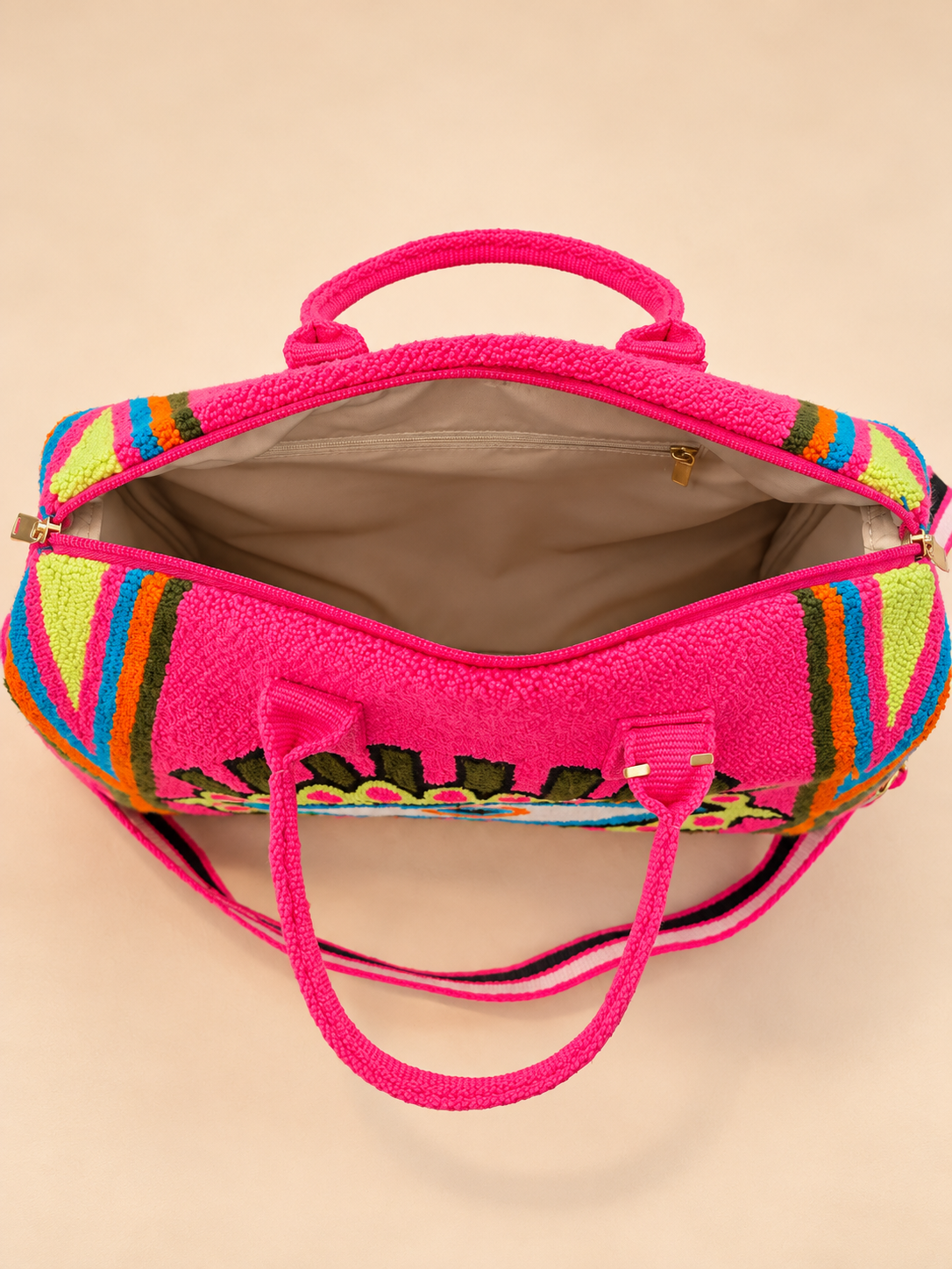 Hot Pink Evil Eye Handbag with Removable Shoulder Strap
