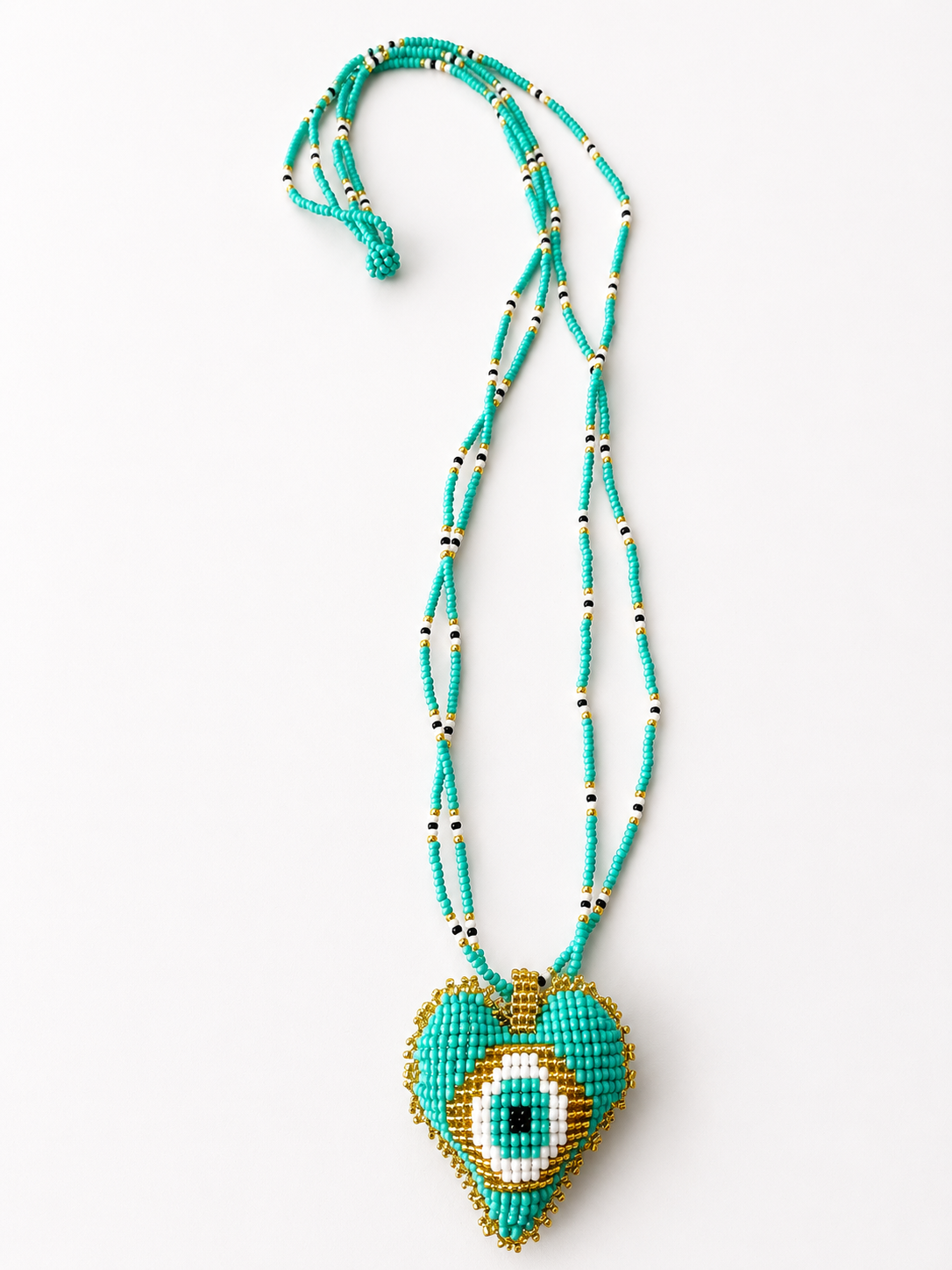 Hearts 3D Beaded Necklaces colors  Artisan Boho Jewelry