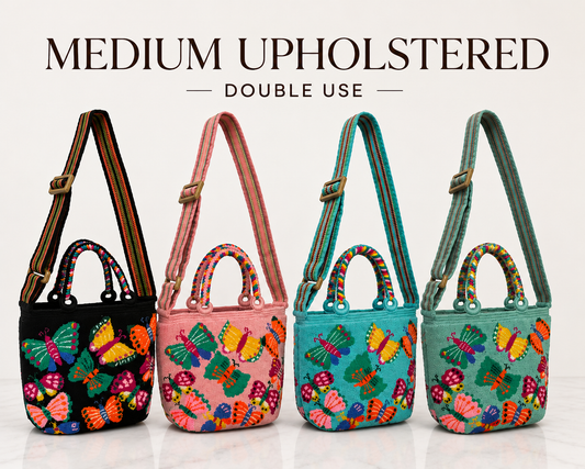 Butterfly Tapestry medium Tote Bag with Adjustable Strap | Handmade Luxury Crossbody Purse