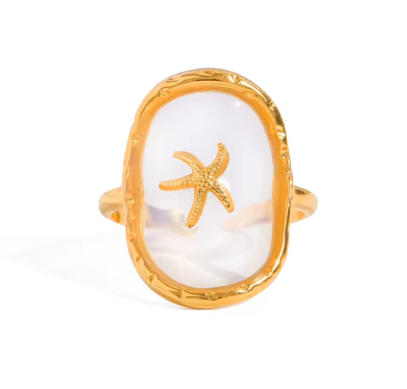 Luxury Rings Against  for Women, Stainless Steel Hollow Open Ring, Gold Color, Lucky Cubic Zirconia Jewelry, Rings for Women