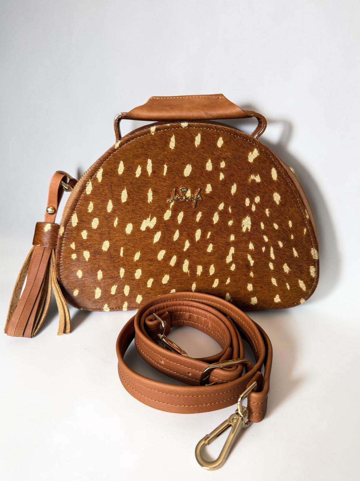 Luxury 100% Genuine Leather Cowhide Handbag – Removable Strap, 10” x 8”