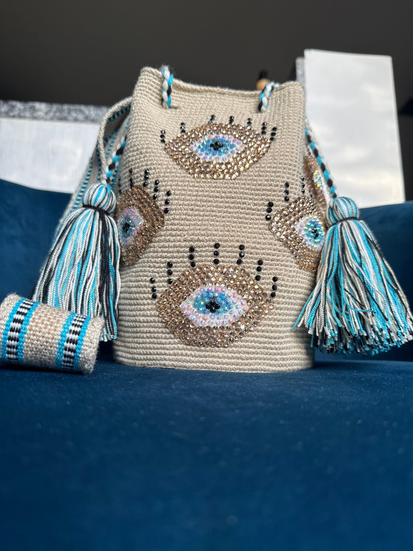 Medium Hand-Painted Evil Eye Bag