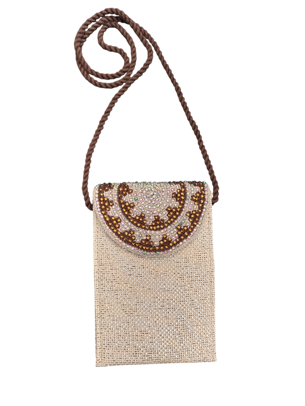 Handmade Phone Pouch decorated | Crossbody Cell Phone Holder with Inner Lining