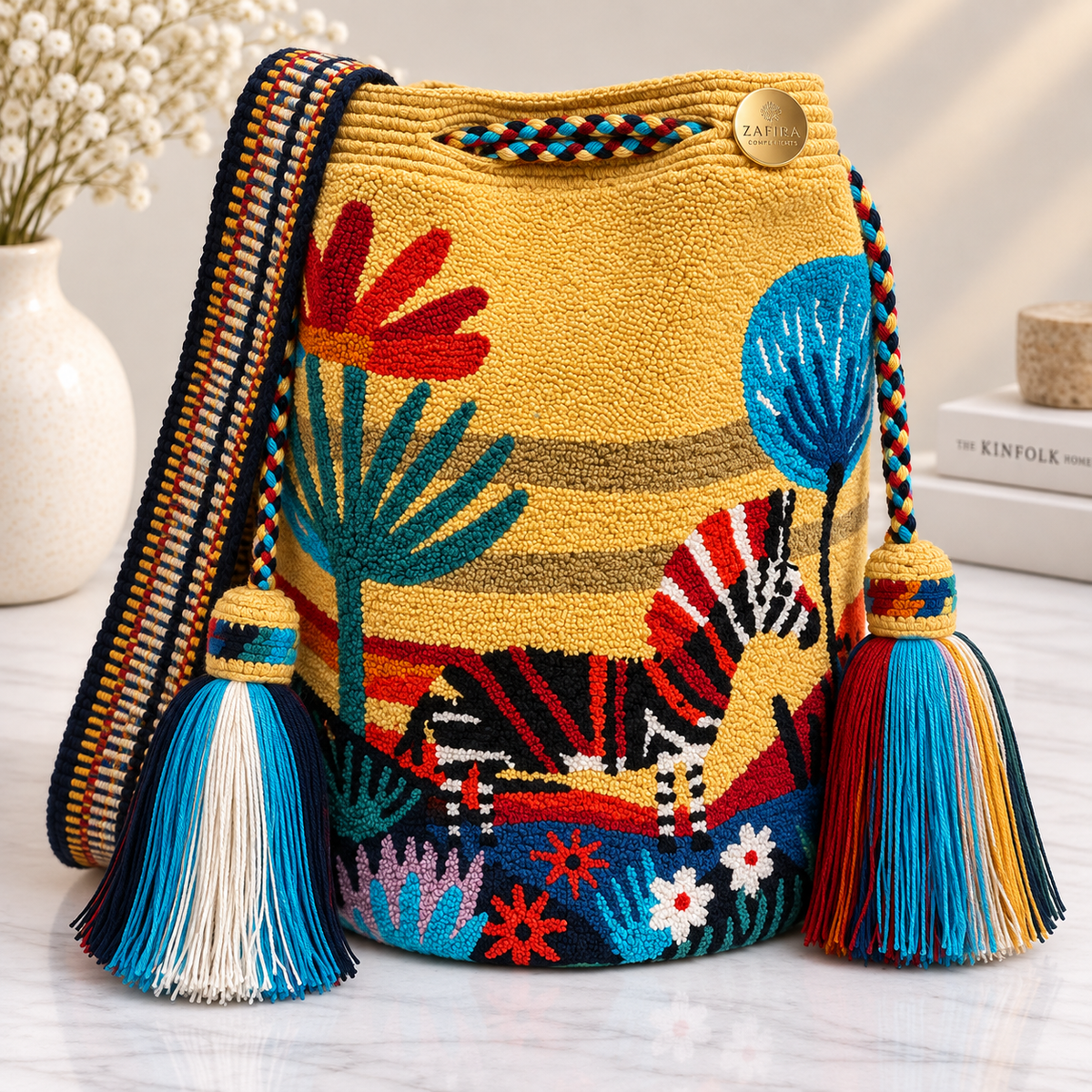 Luxury Large Bucket Bag Upholstered | Handmade Crossbody Bag with Inner Lining
