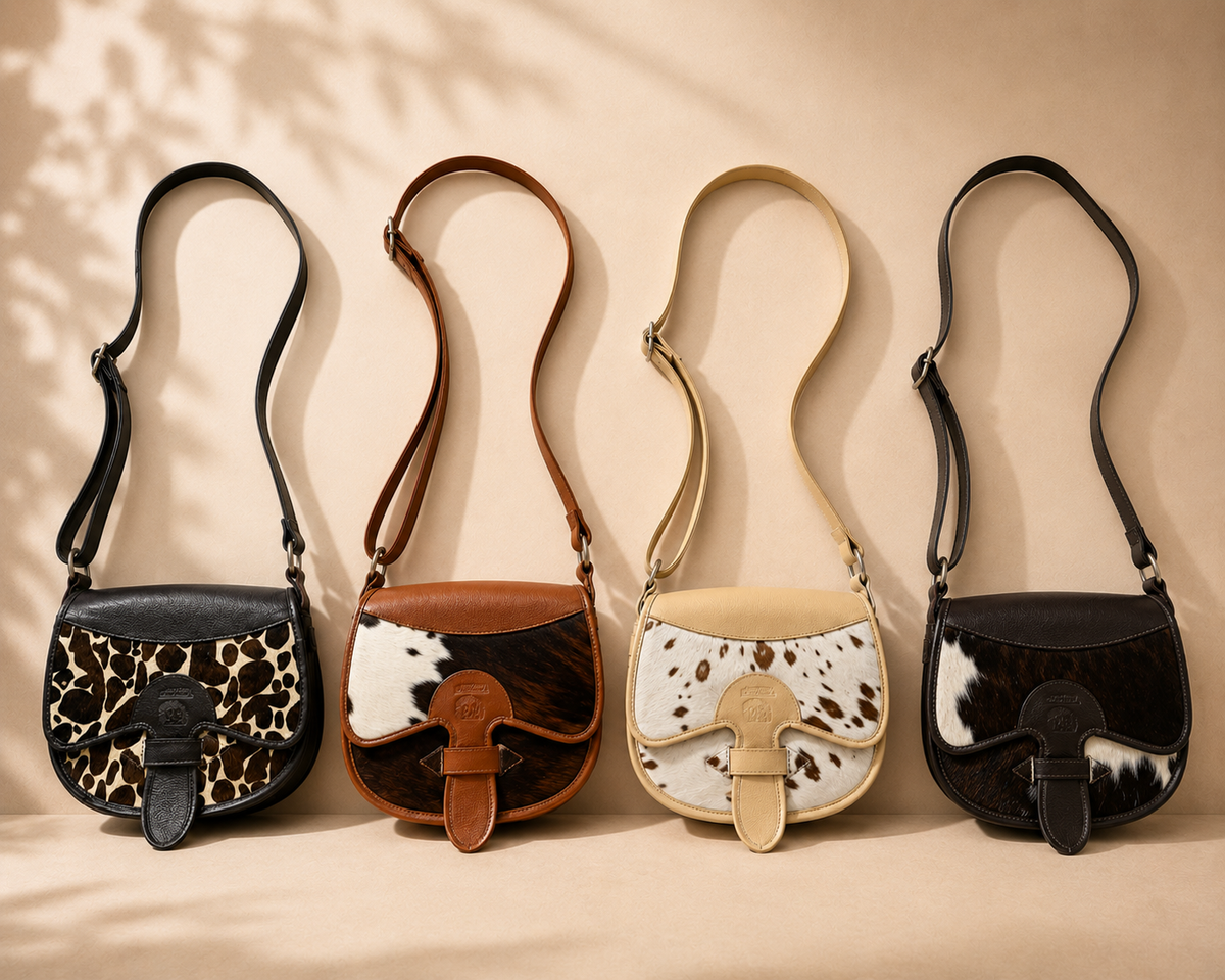 Colombian Artisan Carriel Genuine Leather & Hair-On Cowhide Crossbody Bag