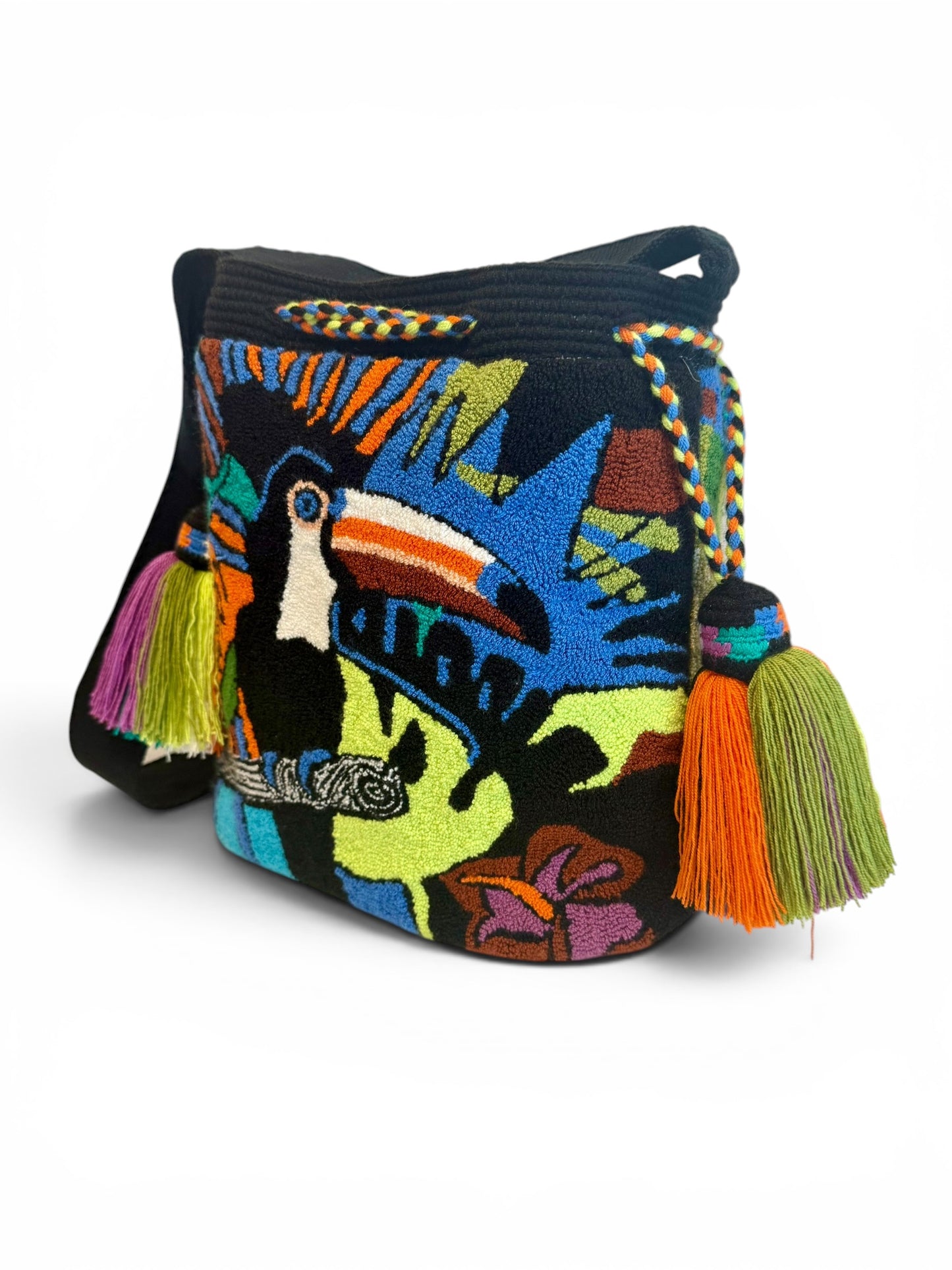 Upholstered medium bucket crossbody Bag