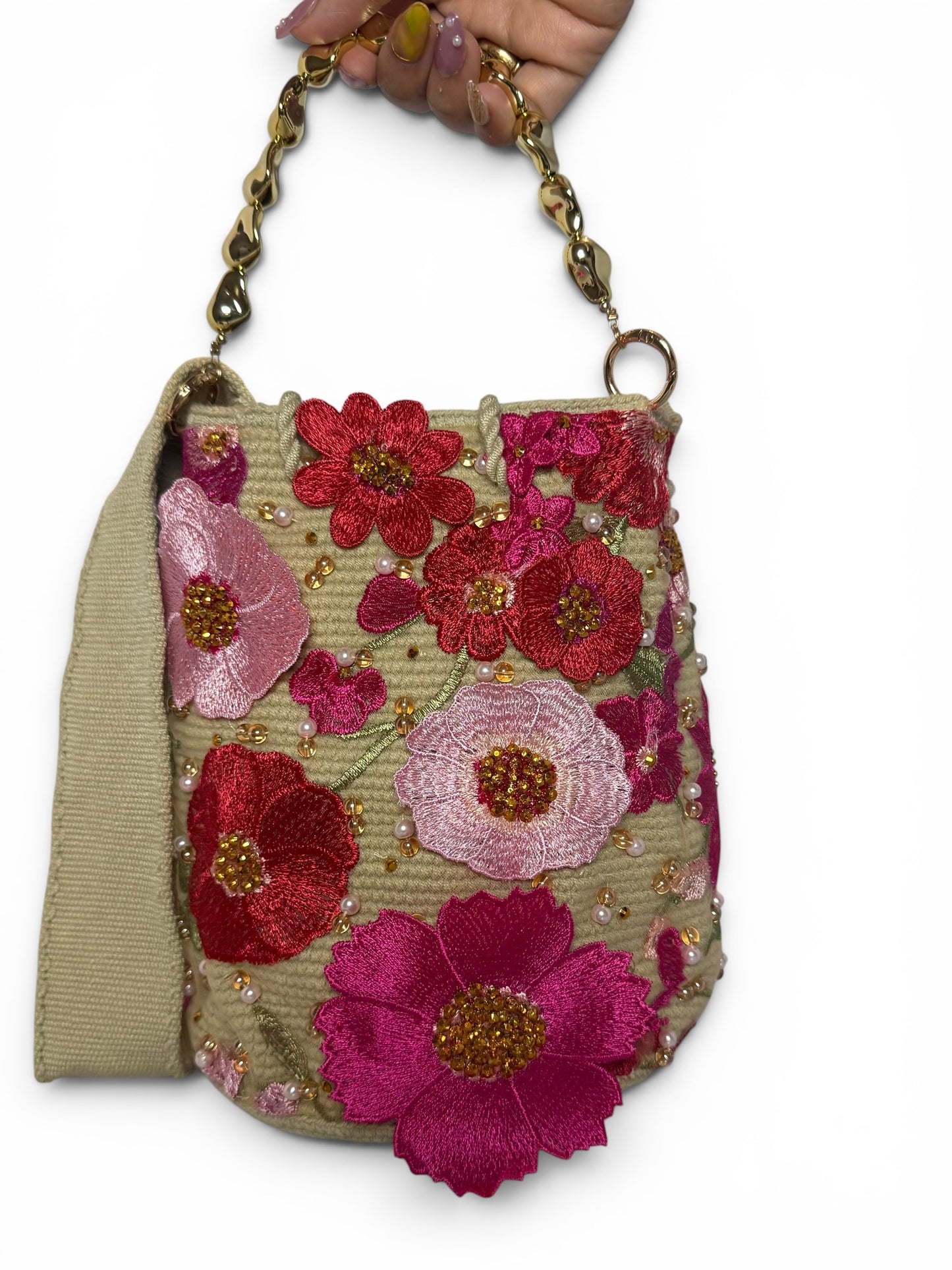 Embroidered Bag luxury medium double use strap short and large