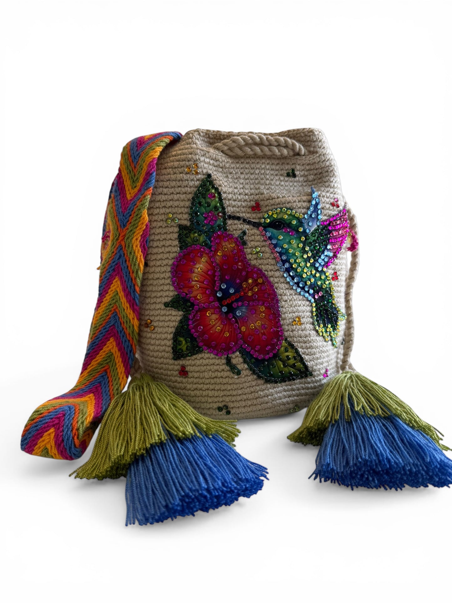 Wayuu bag Monarch butterfly decorated M