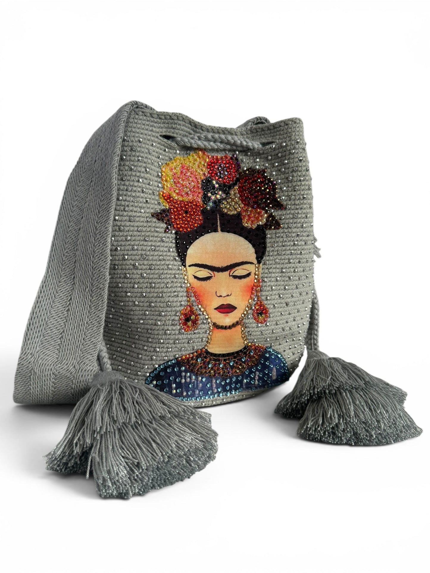 Wayuu Frida bucket crossbody Large Tote Bag Handmade Artisan decorated