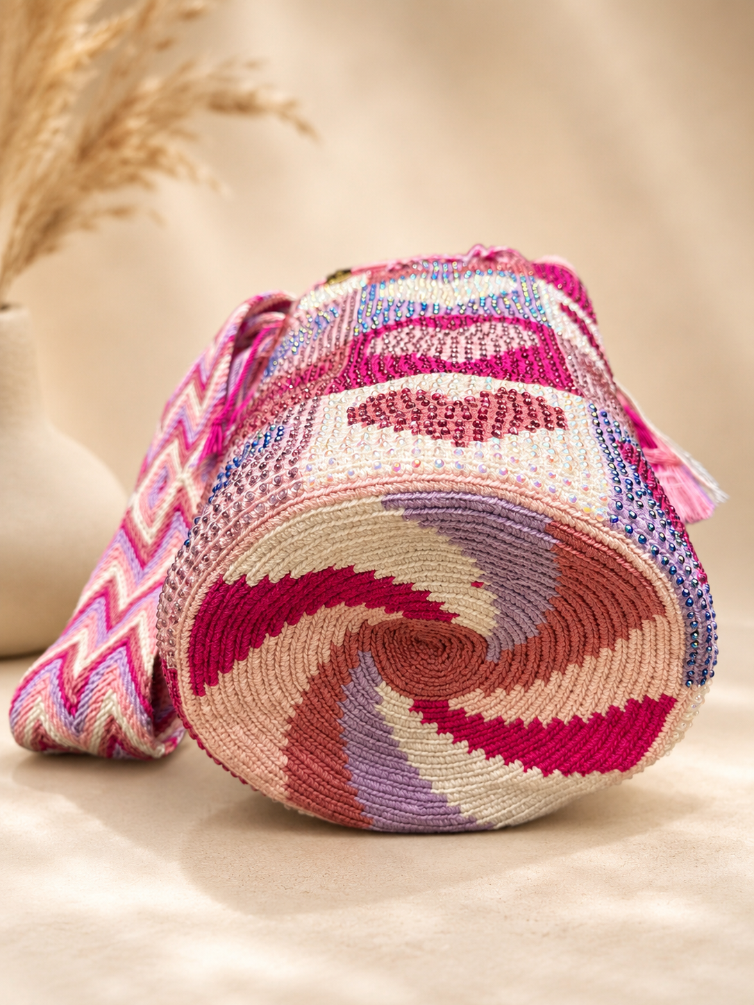 large Wayuu Bag Handwoven special Design decorated