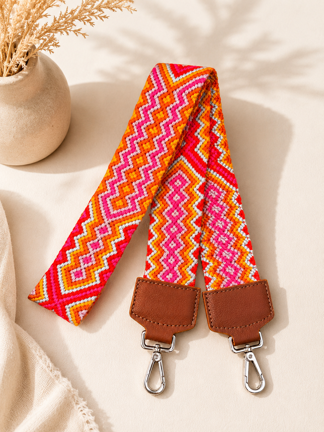 Handmade Crochet & Macramé Bag Strap for Crossbody Bags | Adjustable Artisan Shoulder Strap