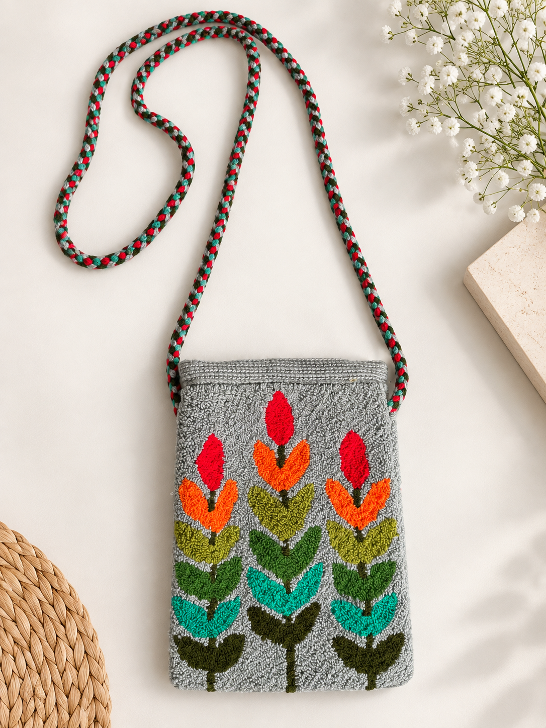 Handmade Tapestry Phone Bag upholstery Crossbody Cell Phone Holder
