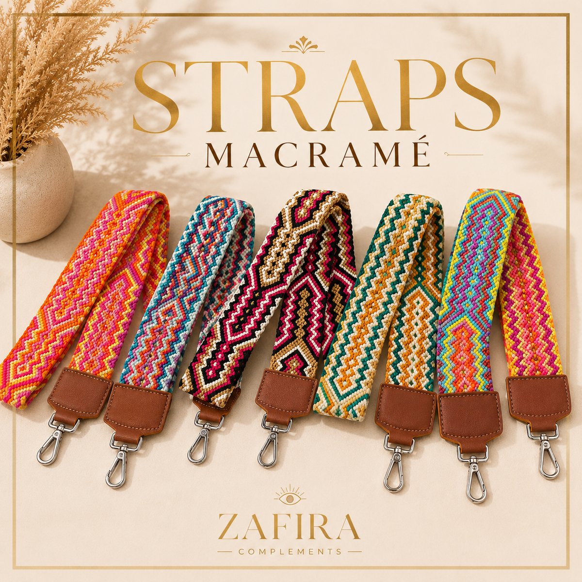 Handmade Crochet & Macramé Bag Strap for Crossbody Bags | Adjustable Artisan Shoulder Strap