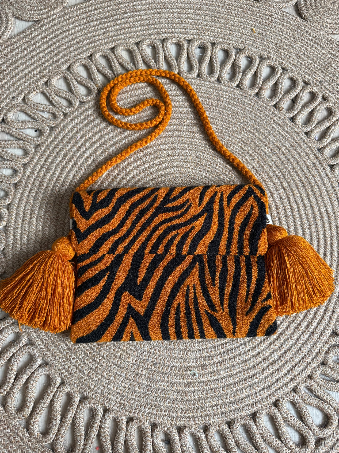 Handmade Crossbody Wayuu Upholstery Handbag With upholstered