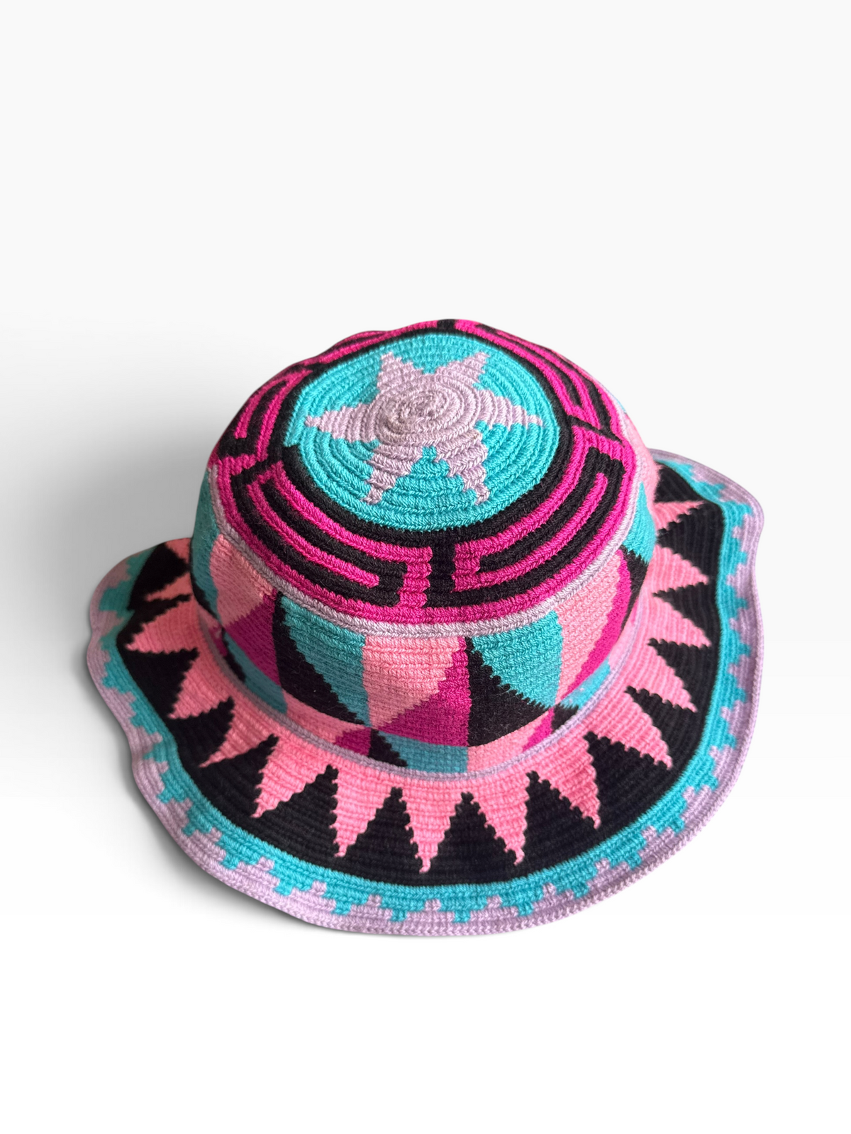 Handwoven Wayuu Crochet Hat with Traditional Designs