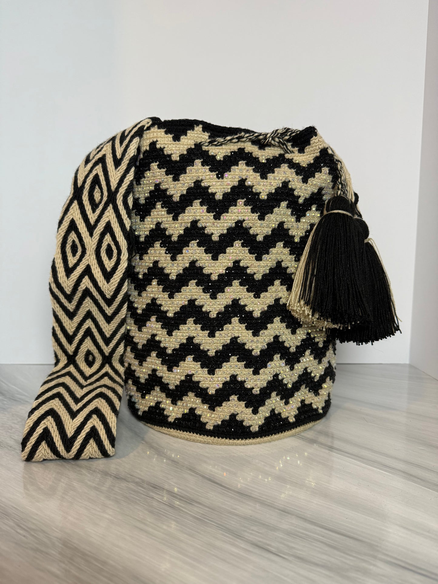 large Wayuu Bag Handwoven special Design decorated