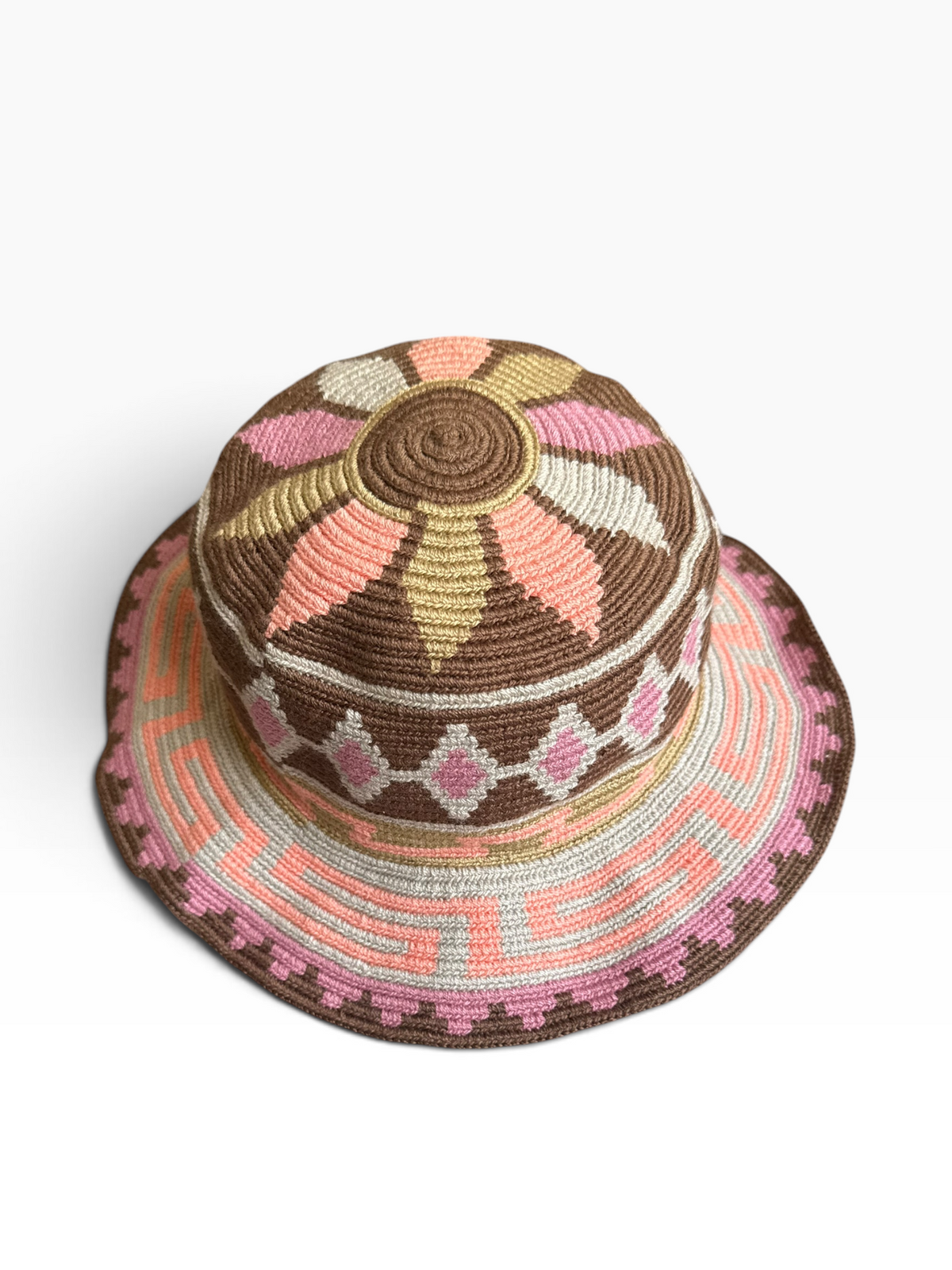 Handwoven Wayuu Crochet Hat with Traditional Designs