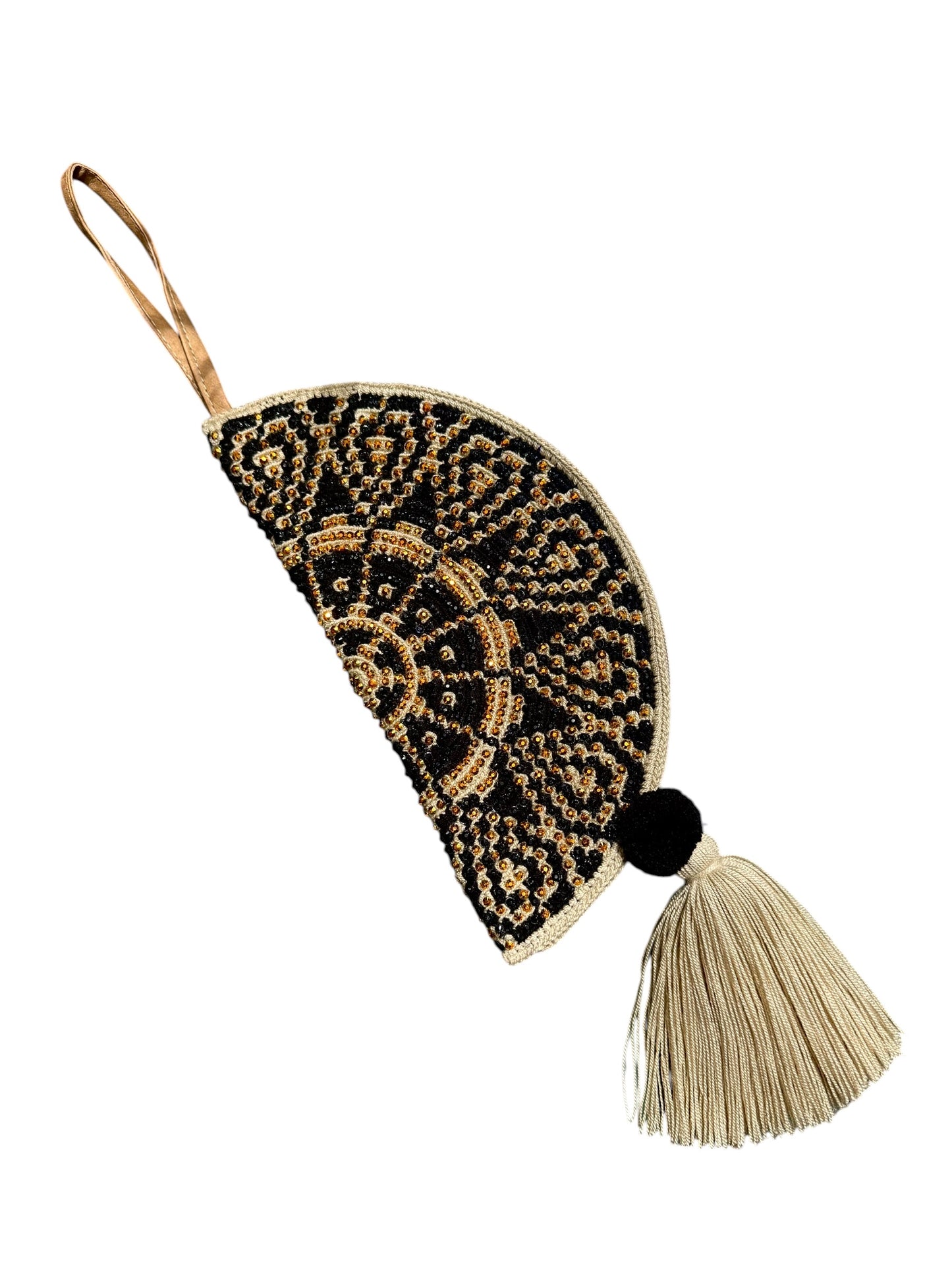 Handmade clutch half moon cosmetic makeup pouch Wayuu crochet Handbag borla Zafira Complements