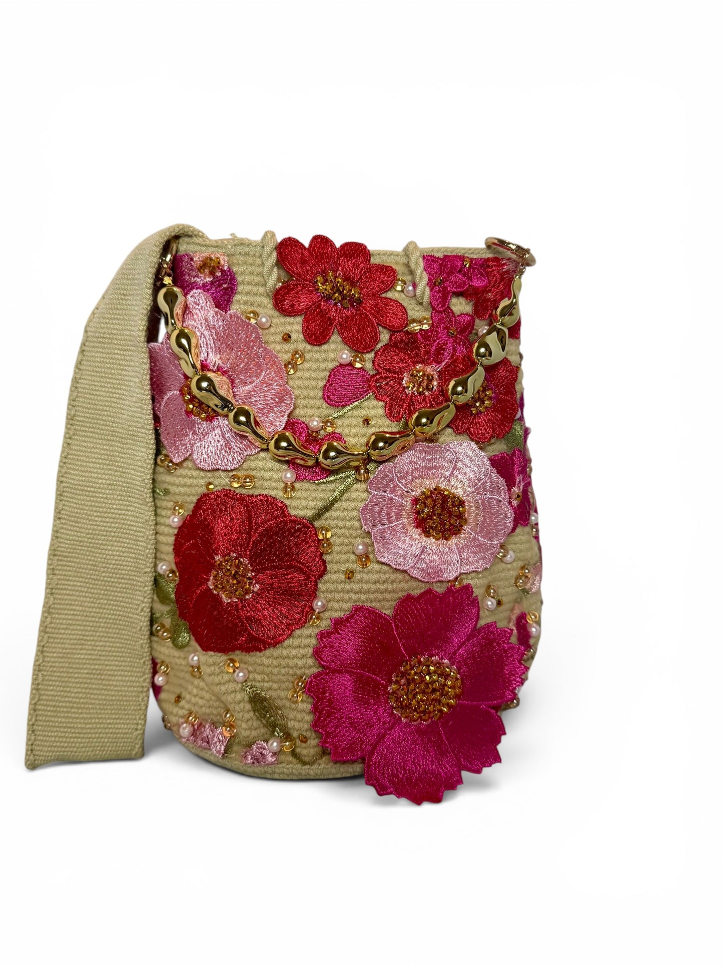 Embroidered Bag luxury medium double use strap short and large
