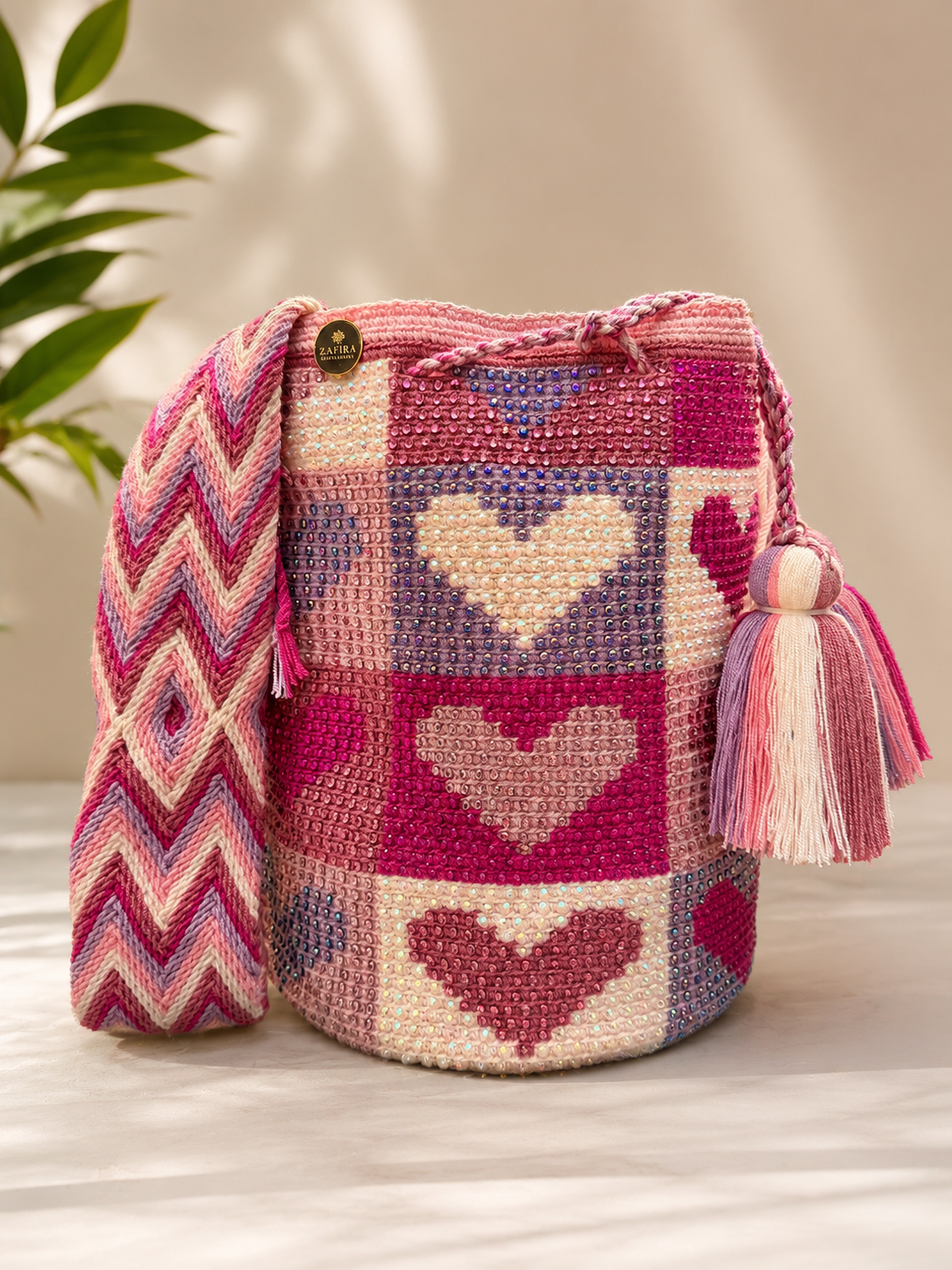 large Wayuu Bag Handwoven special Design decorated