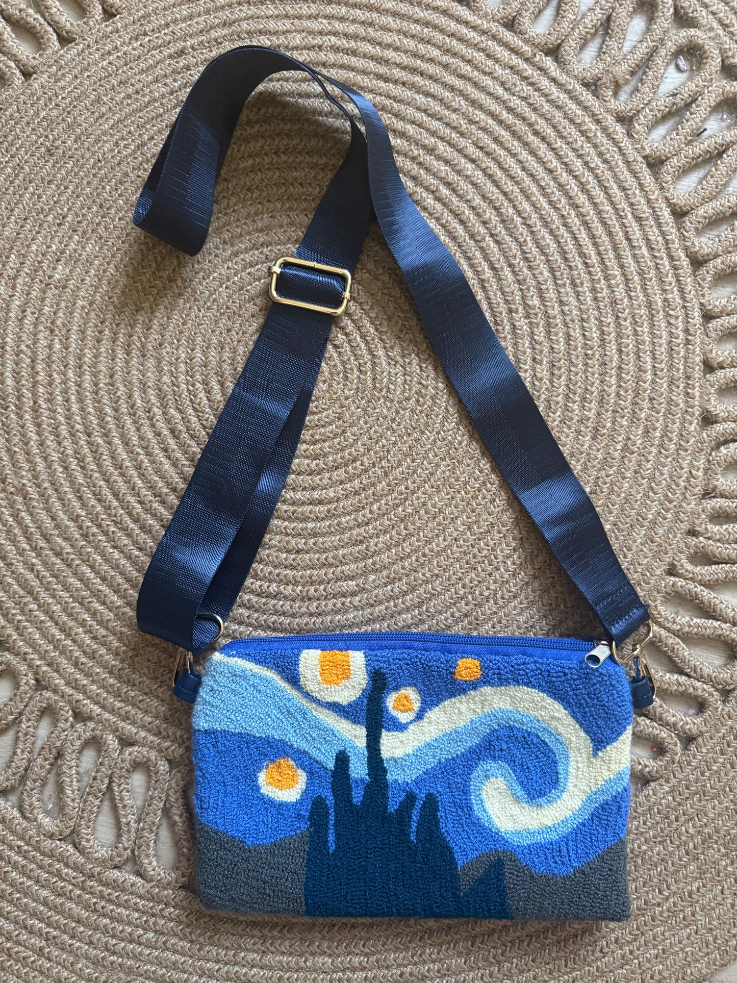 Handmade Clutch crossbody Wayuu embroidered handbag strap removable