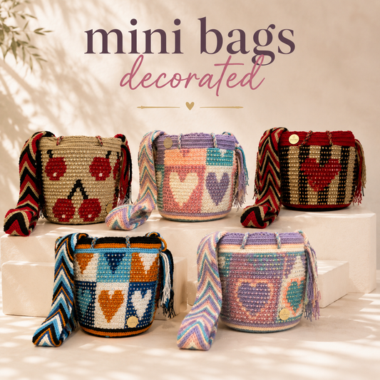 Zafira Complements Mini bag Wayuu decorated Bucket Bag | 7” Crossbody
