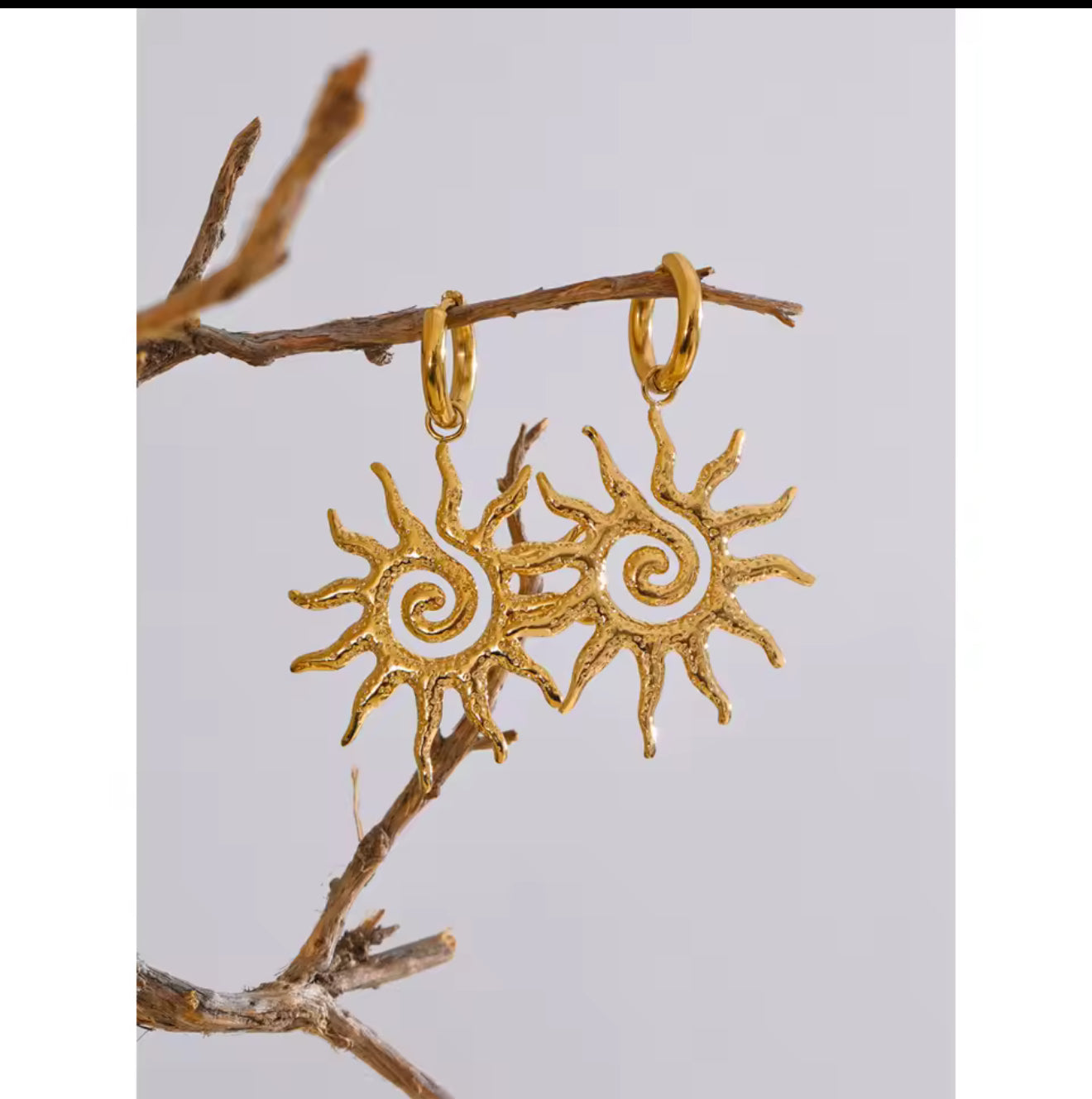 Set Stainless Steel Sundrop Necklace and Earrings for Women, Fade Resistant, Jewelry Set, Gift Accessories