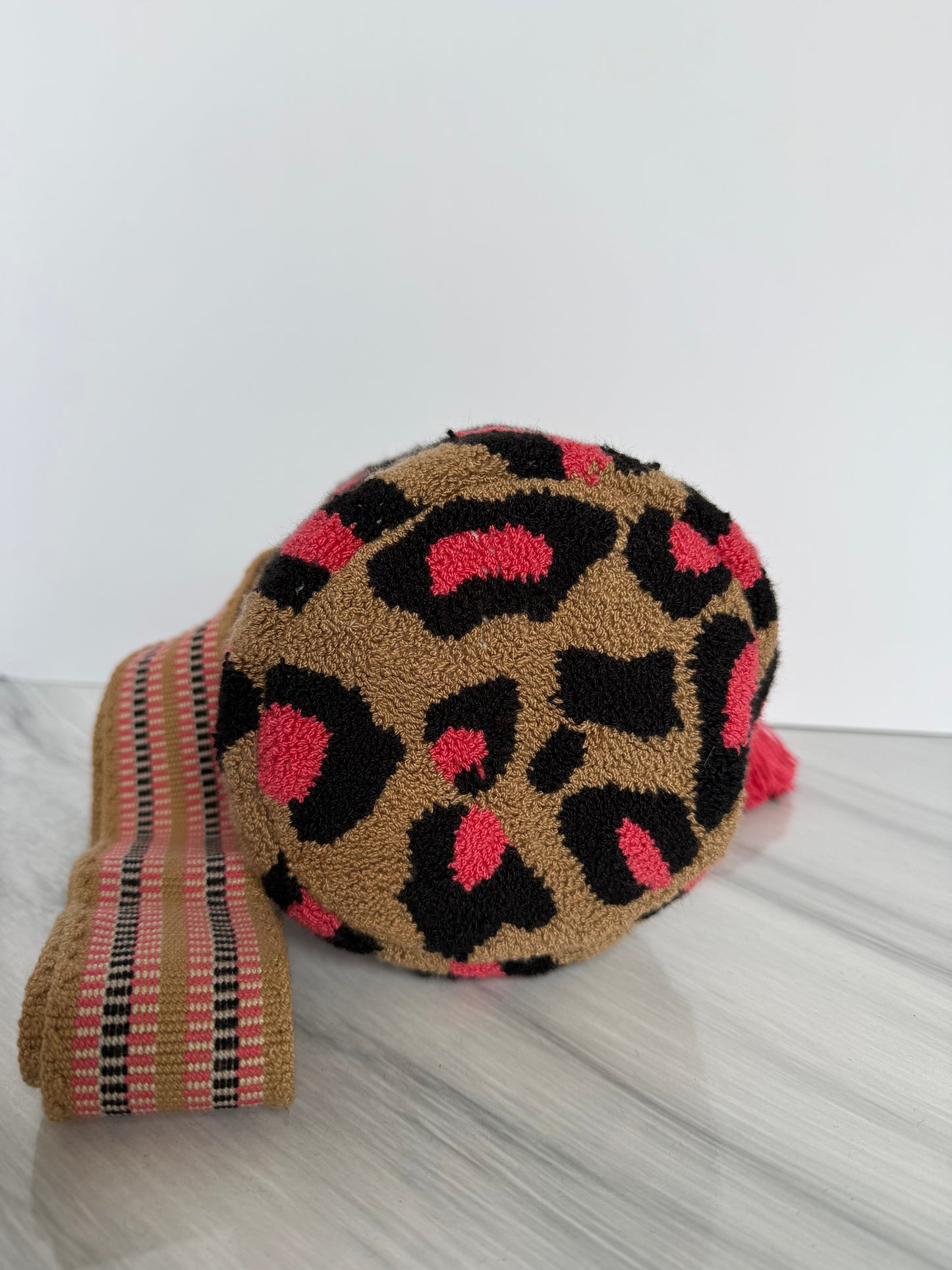 Upholstered small animal print  crossbody Bag