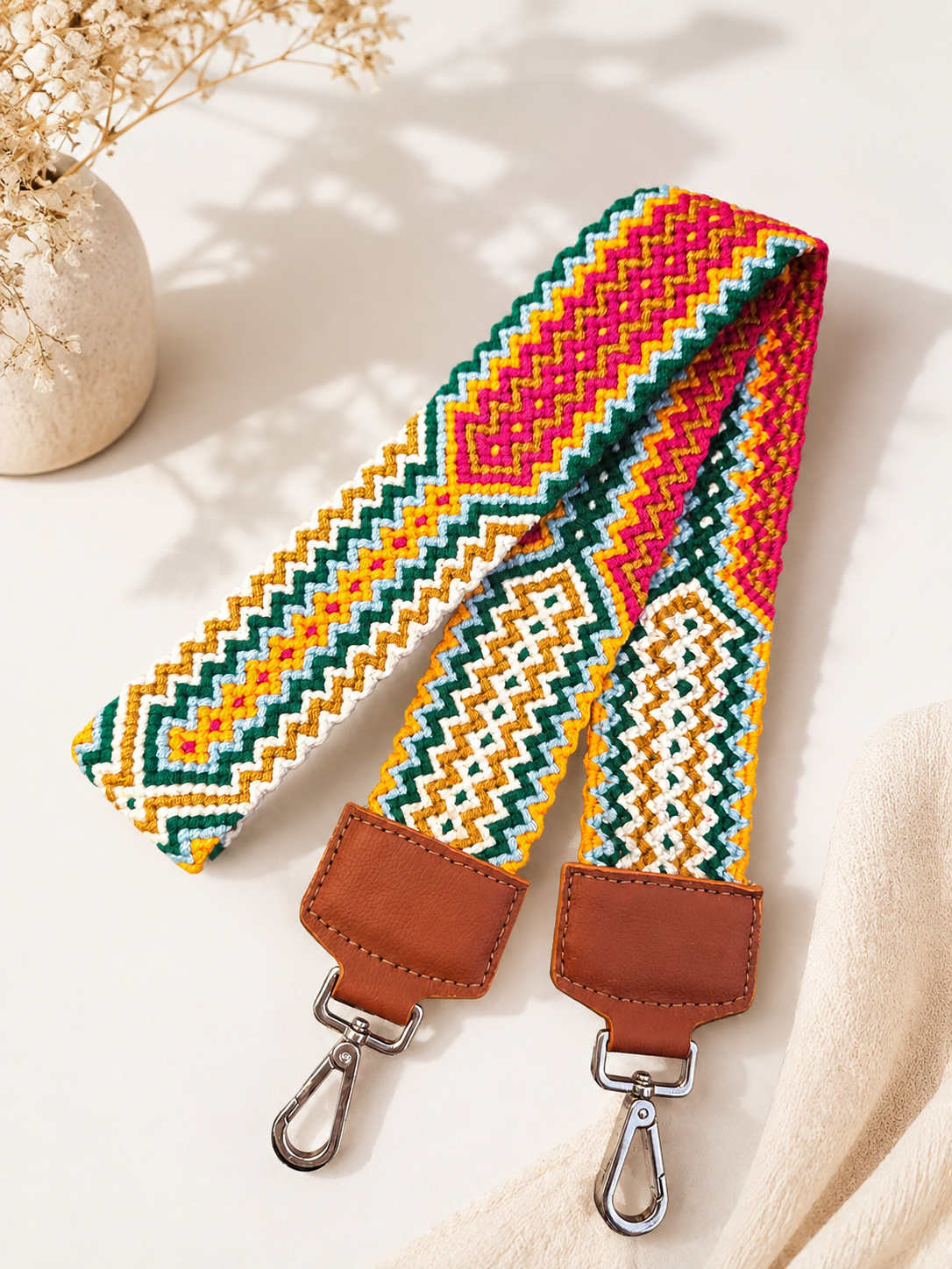 Handmade Crochet & Macramé Bag Strap for Crossbody Bags | Adjustable Artisan Shoulder Strap