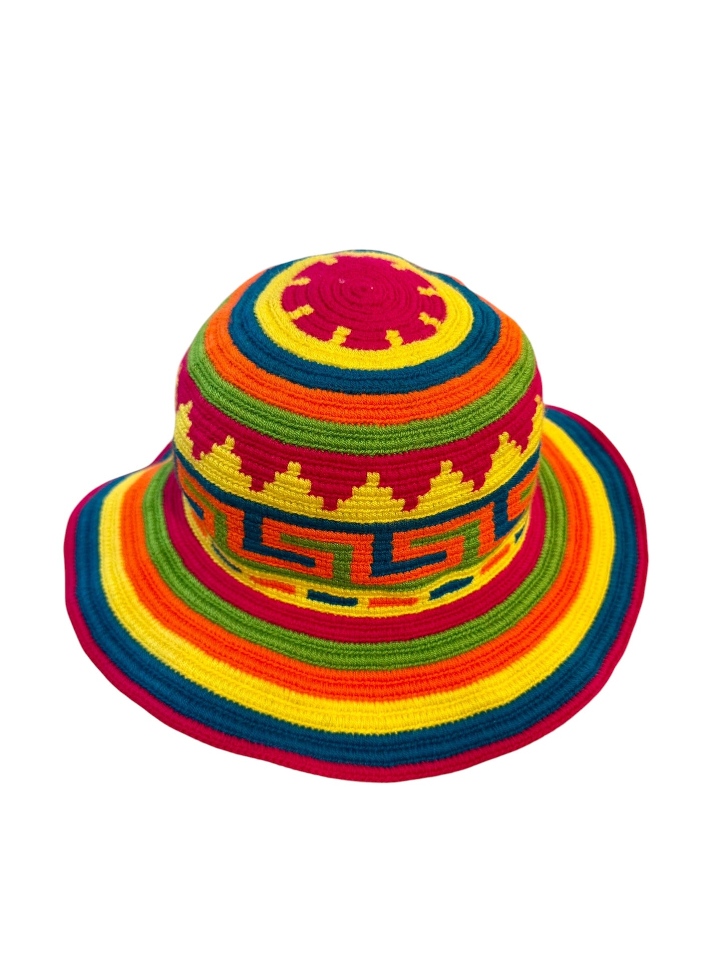 Handwoven Wayuu Crochet Hat with Traditional Designs