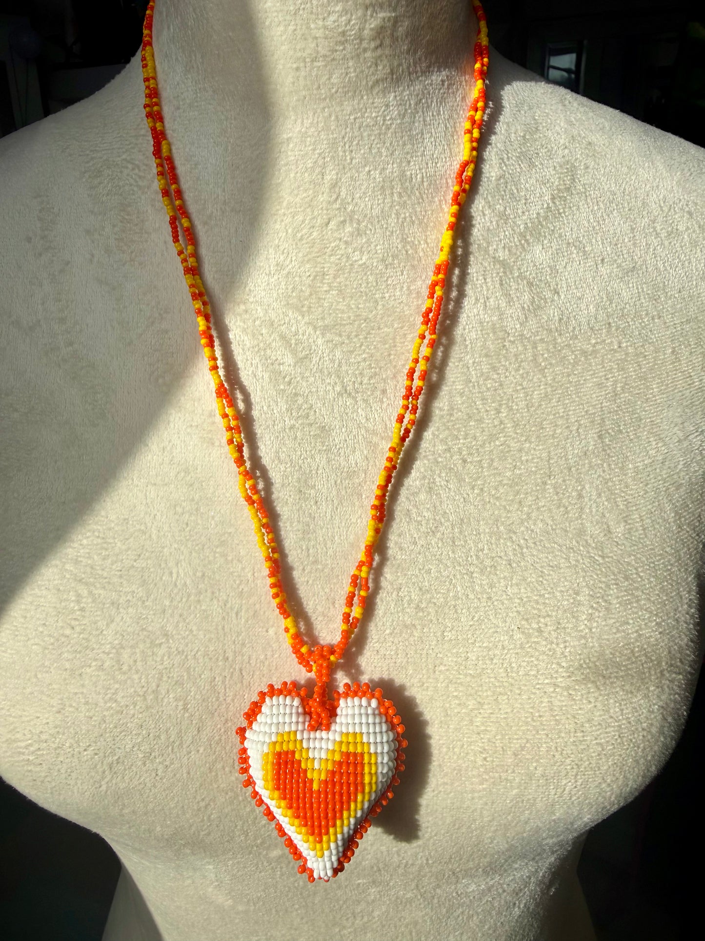 Hearts 3D Beaded Necklaces colors  Artisan Boho Jewelry