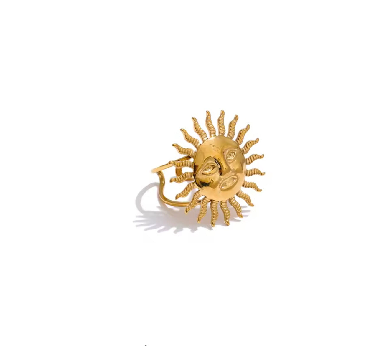 Luxury Rings Against  for Women, Stainless Steel Hollow Open Ring, Gold Color, Lucky Cubic Zirconia Jewelry, Rings for Women