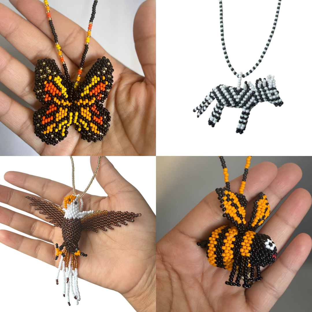 Animals 3D Beaded Necklaces colors  Artisan Boho Jewelry