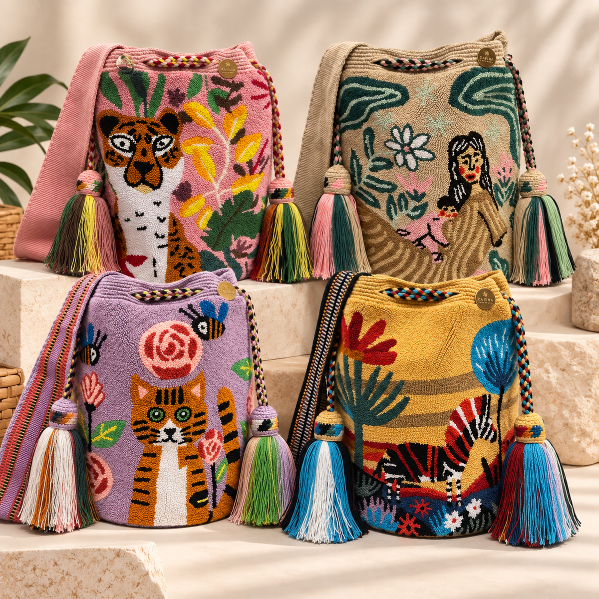 Luxury Large Bucket Bag Upholstered | Handmade Crossbody Bag with Inner Lining