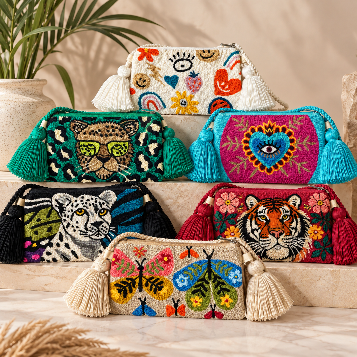 Handmade Crossbody upholstery Wayuu Upholstery Handbag Evil eye Zafira Complements