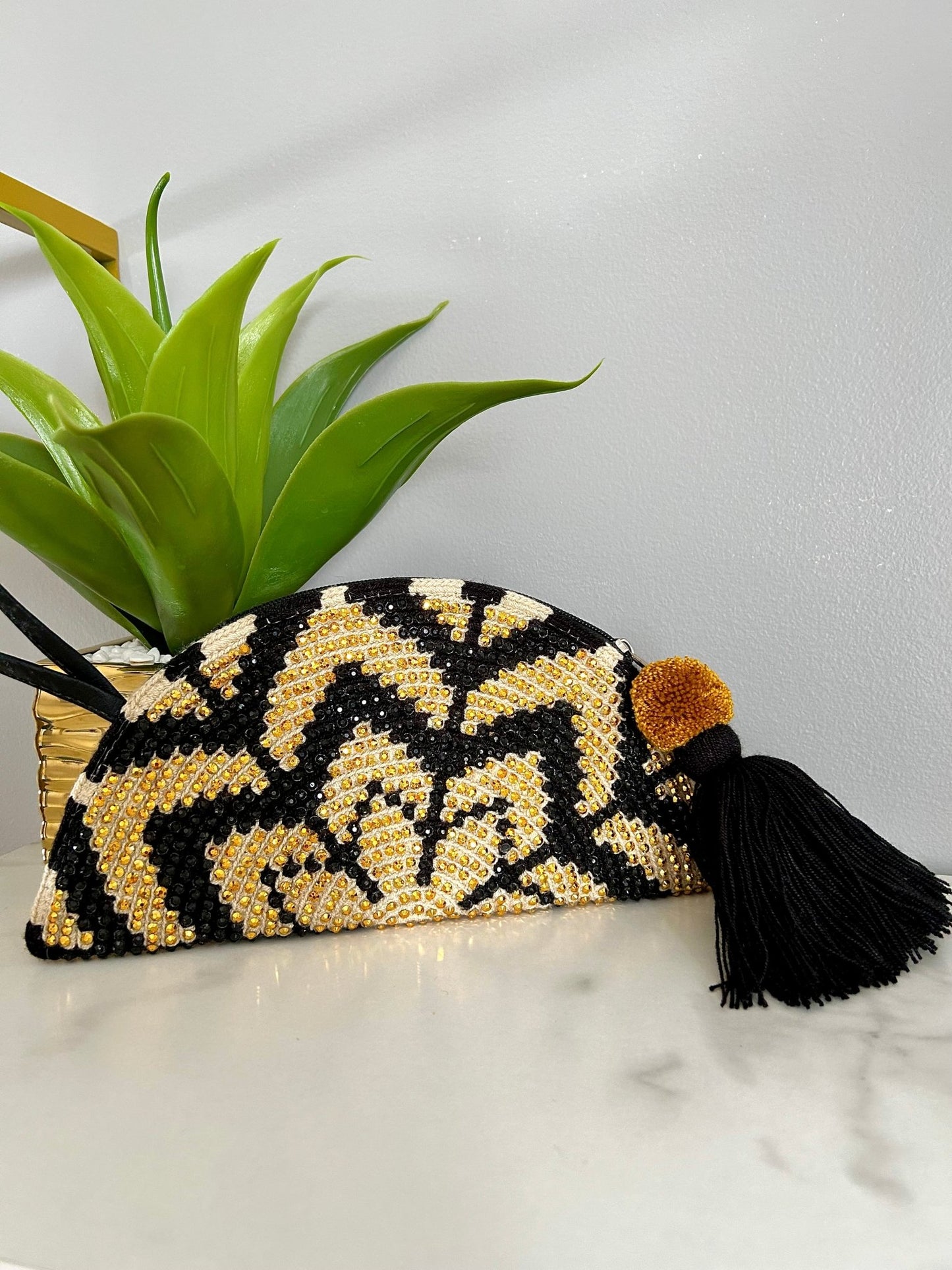 Half Moon mini clutch Decorated - Zafira Complements