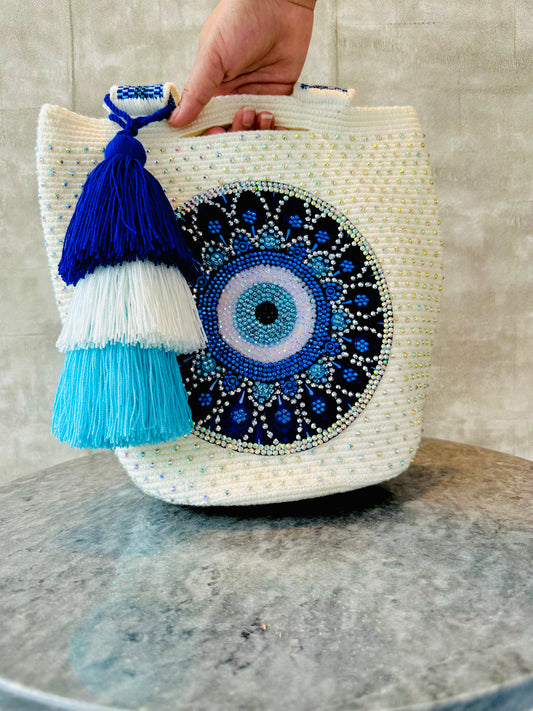 Evil eye bag double use blue