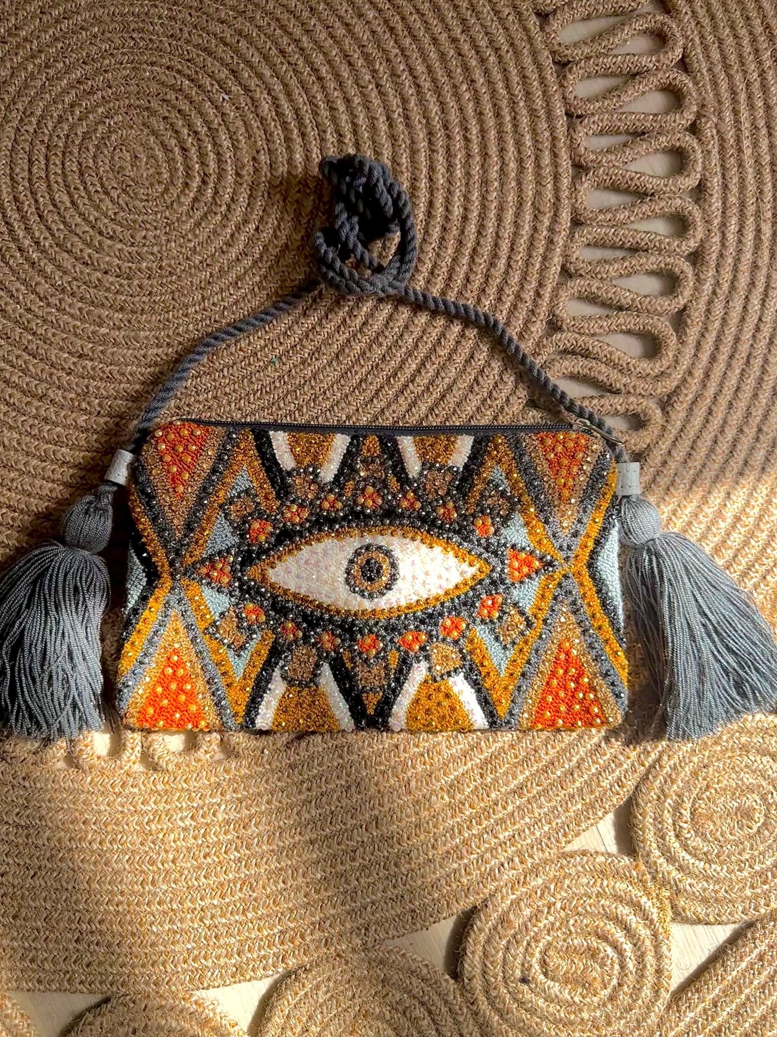 Wayuu Clutch Upholstered decorated - Zafira Complements